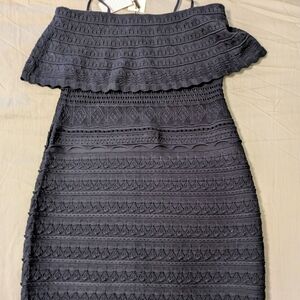 Milly Dark Blue Textured Dress